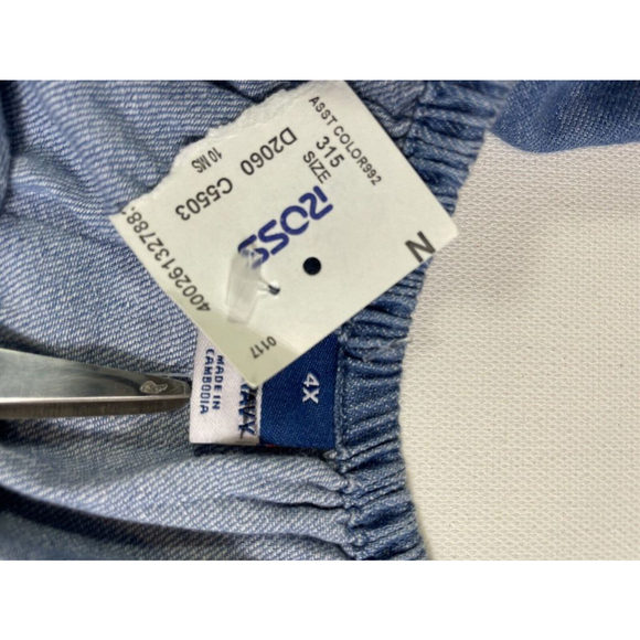 Old Navy Womens Flutter Sleeve Jean Blouse Top Size 4X New Flowy Tie Back Denim - Picture 8 of 9